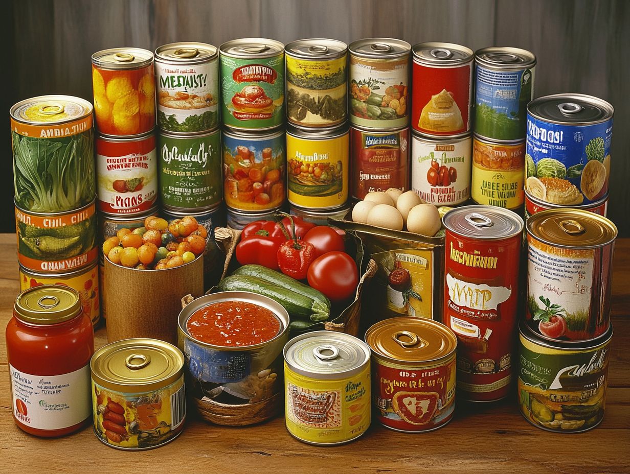 Image showing various canned foods with discoloration